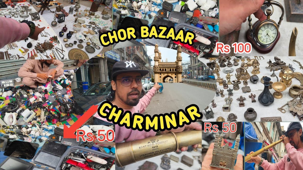 Chor Bazar Hyderabad 😀 Itwar Bazar At Charminar / Sunday Market / Chor Bazar 😱