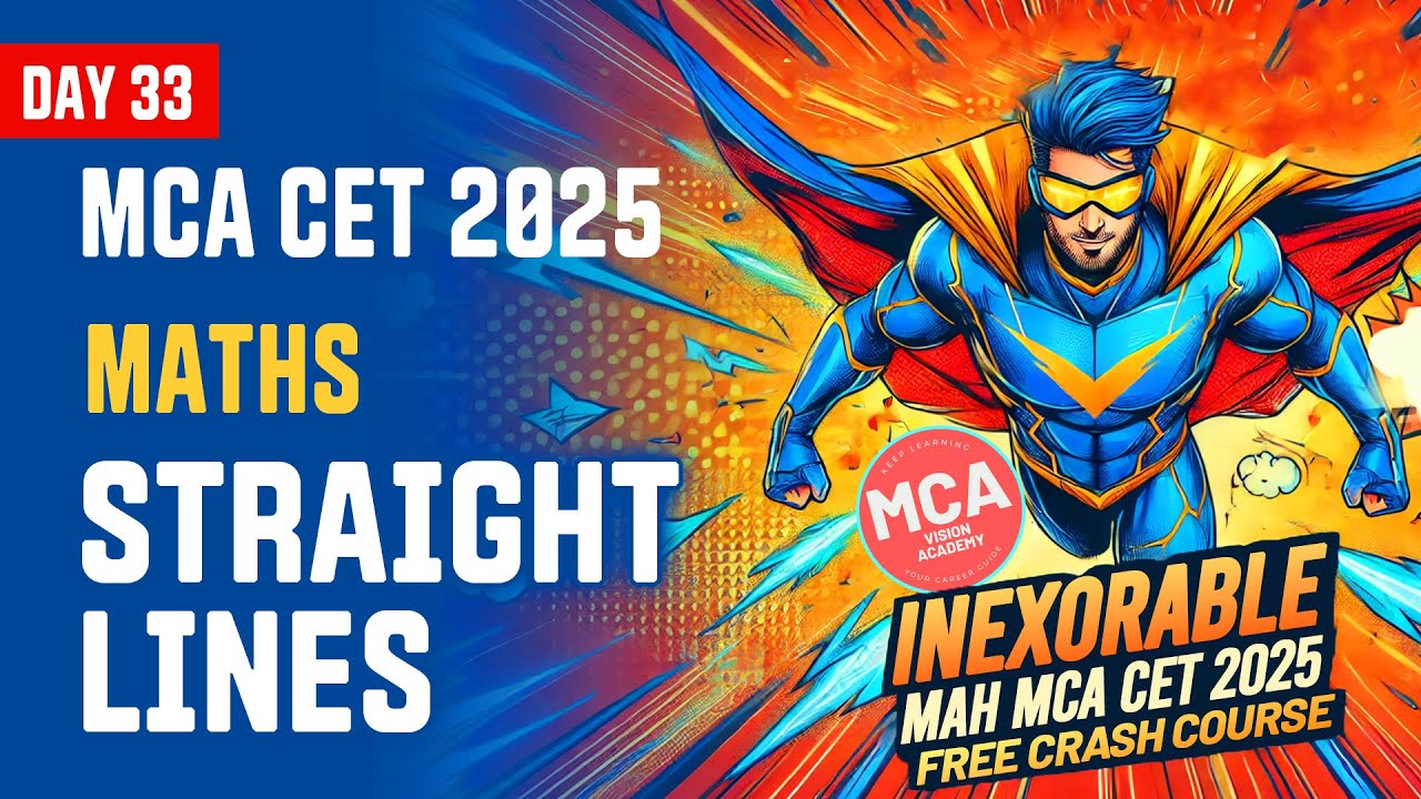 Maths Straight Lines for MAH MCA CET 2025 | DAY 33 🚀 INEXORABLE Free Crash Course 🔥