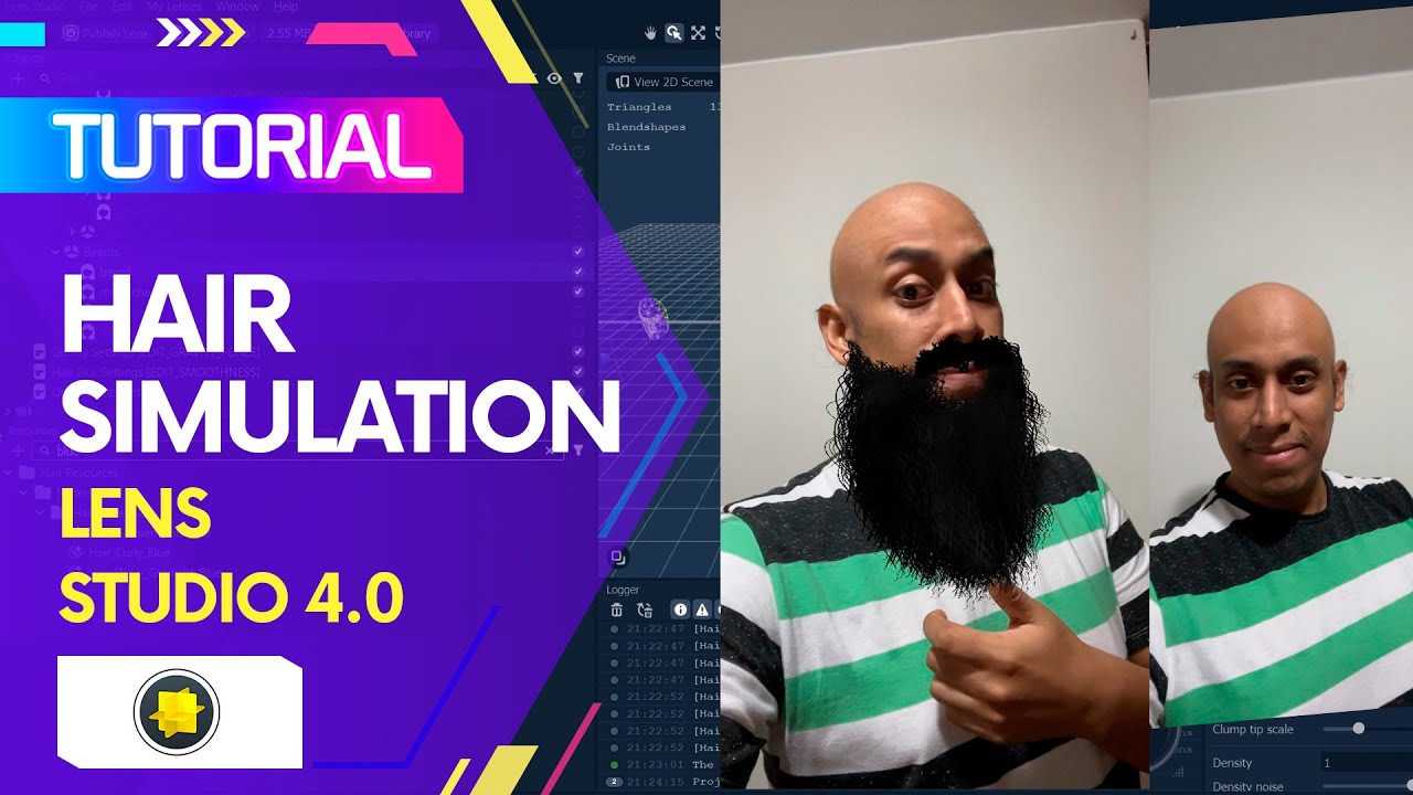 Hair Simulation Lens Studio Tutorial - Snapchat AR Filter (EN Captions)
