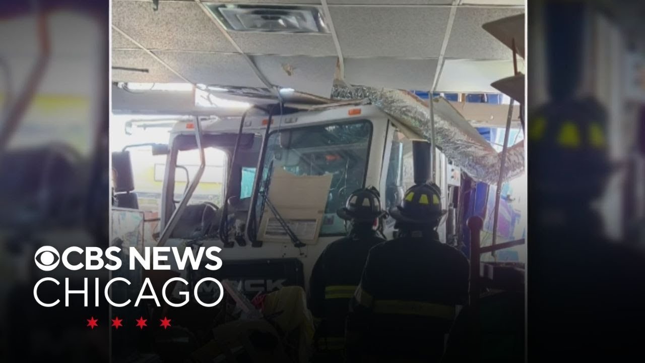 Garbage truck slams into La Grange Park, Illinois antique shop