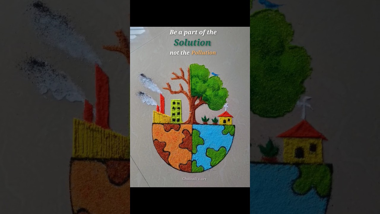 World environment day rangoli Environment day rangoli Save earth rangoli Easy rangoli on environment