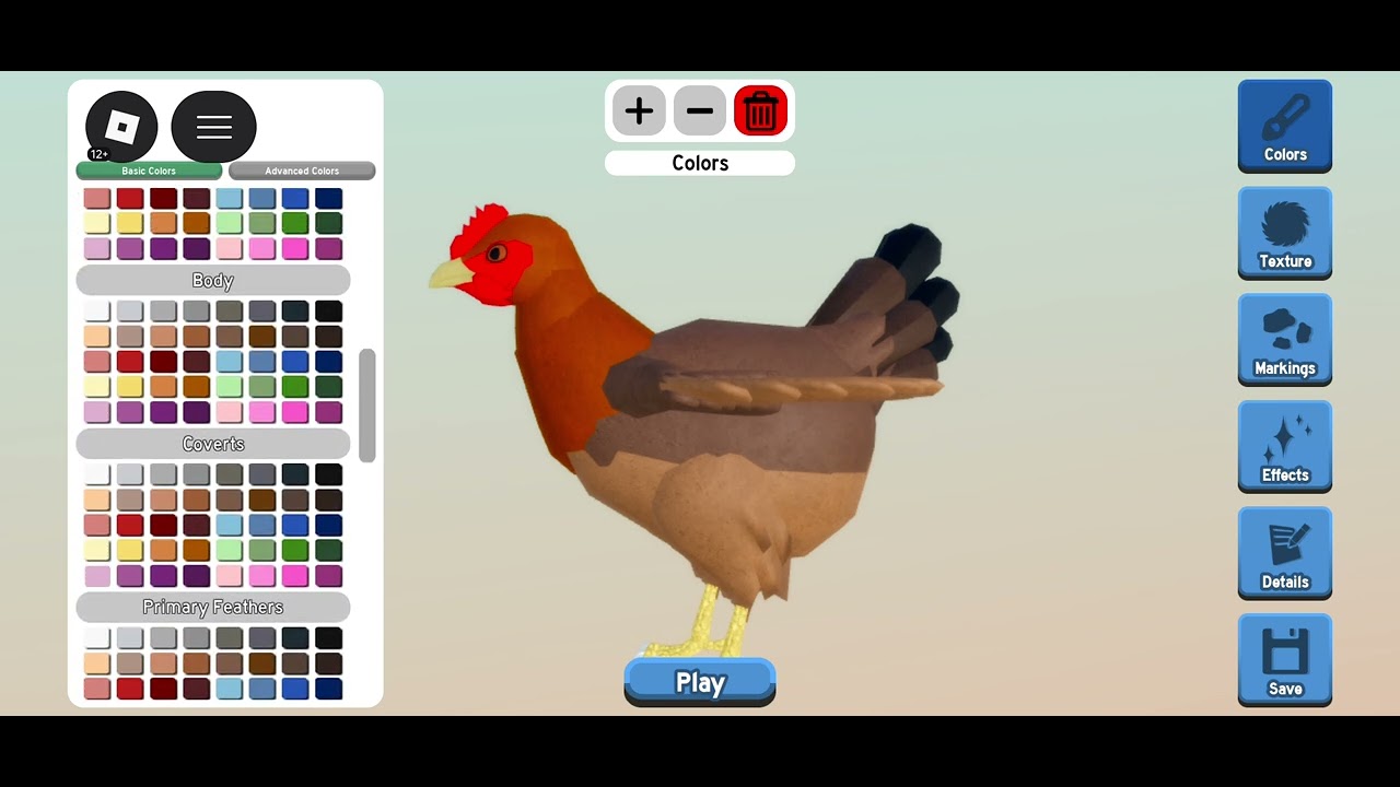 Chicken play feather family
