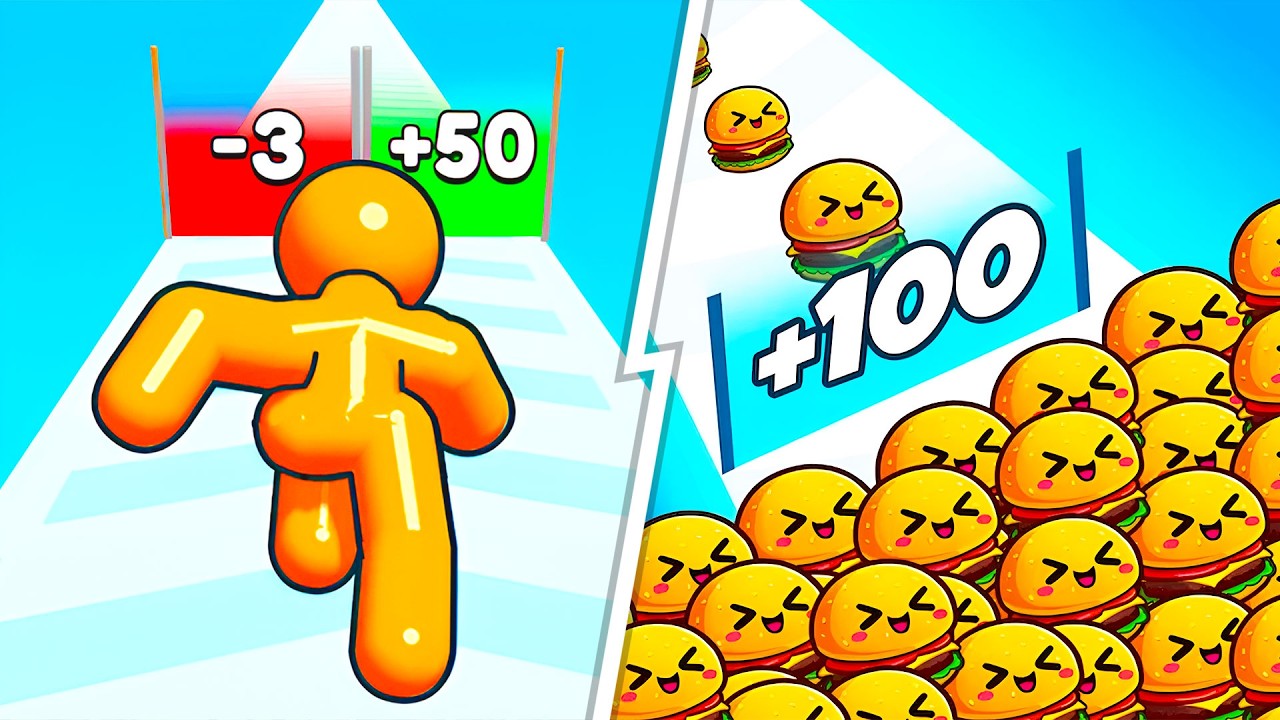 Tall Man Run VS Food Run - Full Levels Speedrun Gameplay (Android & iOS) Ep 886
