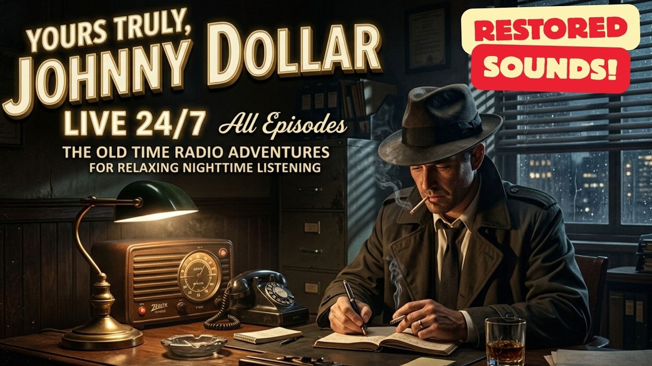Yours Truly, Johnny Dollar 24/7 - All Episodes !  Classic Radio  liveStream - Dedective Radio