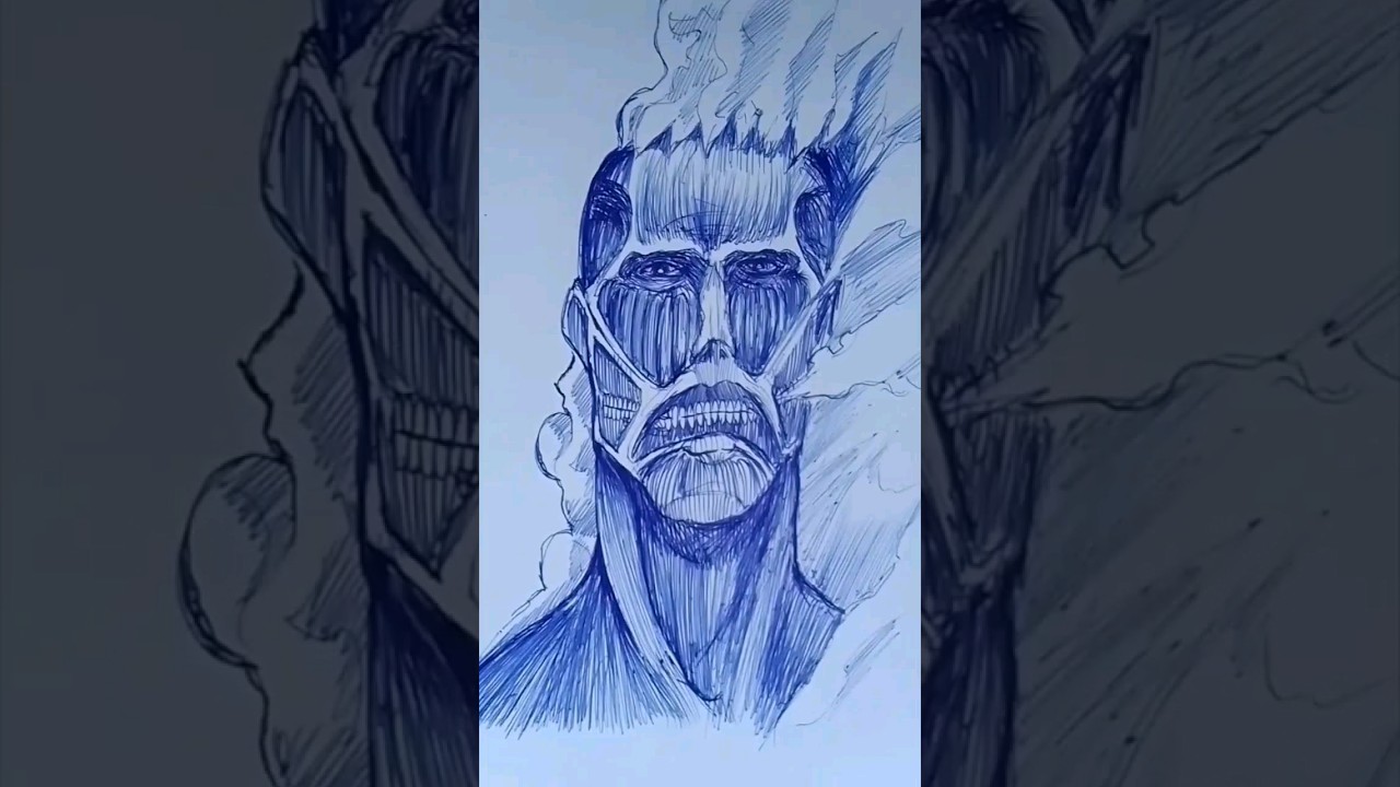 Draw Colossal Titan in 1min,10min,1hr #attackontitan #anime