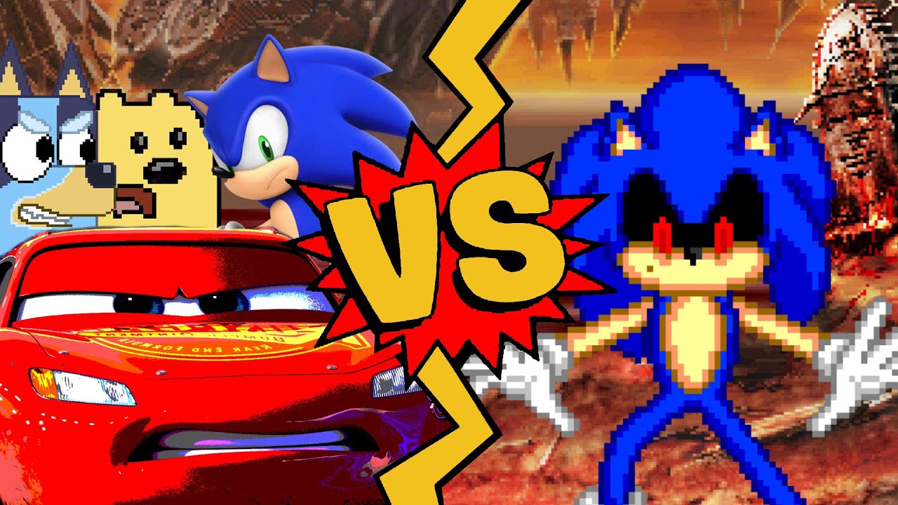 M.U.G.E.N Battles | Sonic/Wubbzy/Bluey/Lightning McQueen vs Sonic.EXE