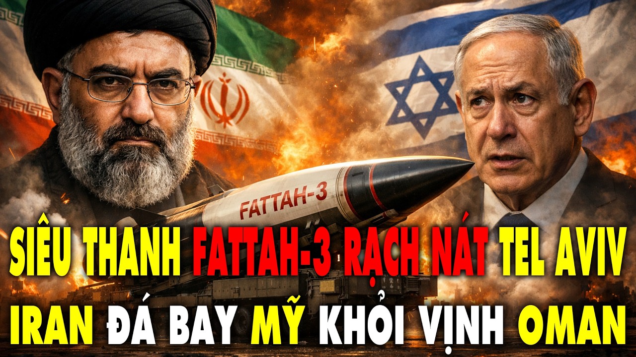 Iran tung Tên lửa siêu thanh giáng đòn kinh hoàng xuống Tel Avip, Mỹ tháo chạy nhục nhã