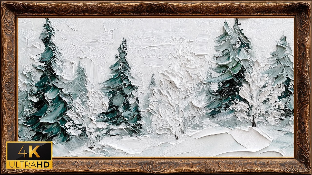 Winter Forest Screensaver for Samsung Frame TV Ambient Snow Landscape Art Display CanvasTV 2 Hour 4K