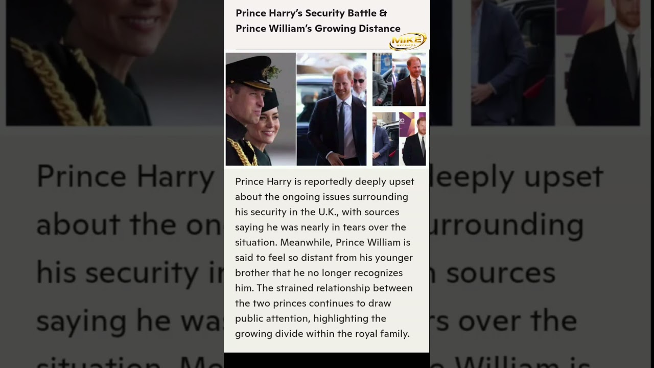 Prince Harry's Security Battle & Prince William's Growing Distance#celebritynews #royalfamily