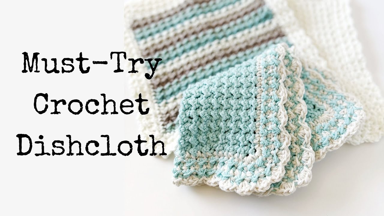 Easy Crochet Dishcloth Tutorial with Crunch Stitch Pattern!