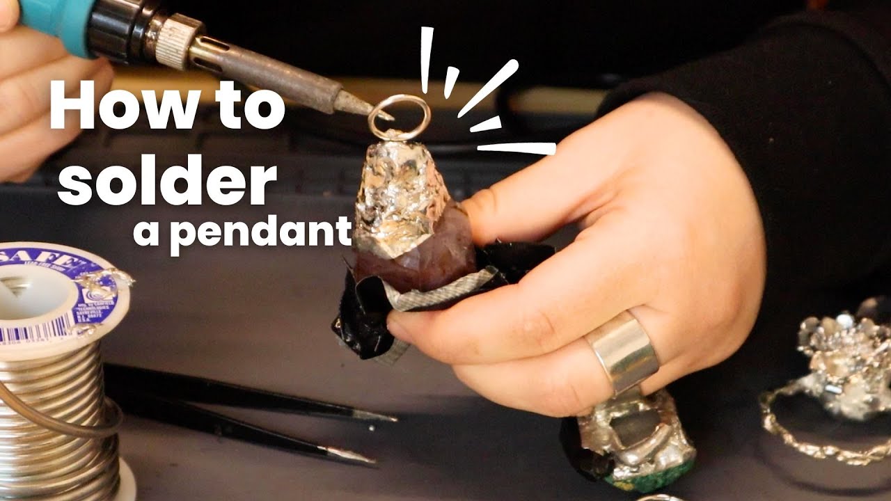 HOW TO SOLDER A PENDANT  USING SOLDERING IRON 💎 - STEP BY STEP 👩🏻‍🏭 Soldering an Amethyst