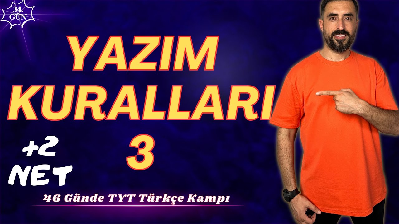 YAZIM KURALLARI -3 (Ayrı ve Bitişik Yazılan Kelimeler) 📌46 Günde TYT TÜRKÇE Kampı 2024 +PDF📕(34.Gün)