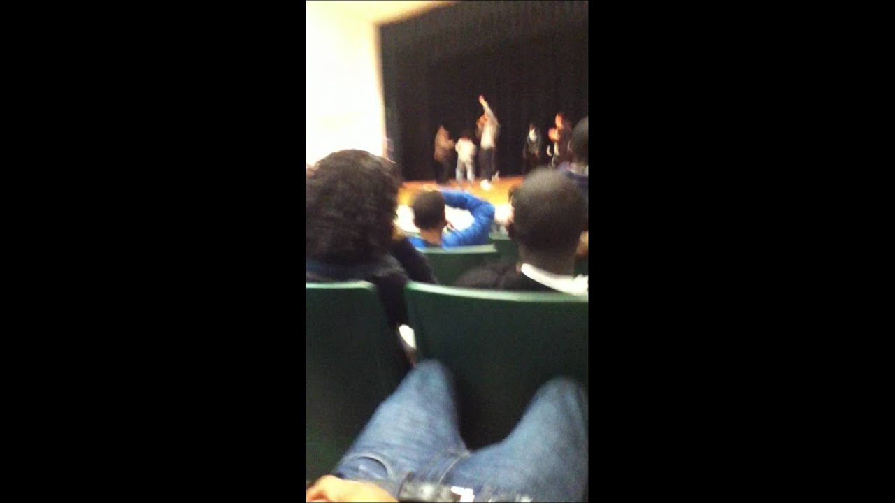 Wilder middle school .8th grade students and teachers on stage