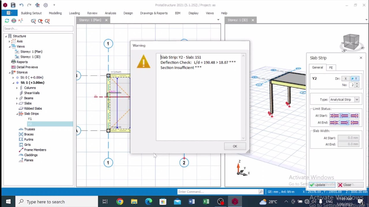 HOW TO SOLVE DEFLECTION CHECK ERROR IN SLAB DESIGN IN PROTA STRUCTURE