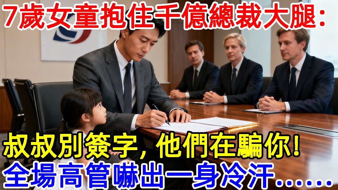 7歲女童死死抱住千億總裁大腿：“叔叔別簽字，他們在騙你！”3分鐘後真相曝光，全場高管嚇出一身冷汗……#故事頻道 #故事分享 #情感#臺灣#情感故事#幸福人生