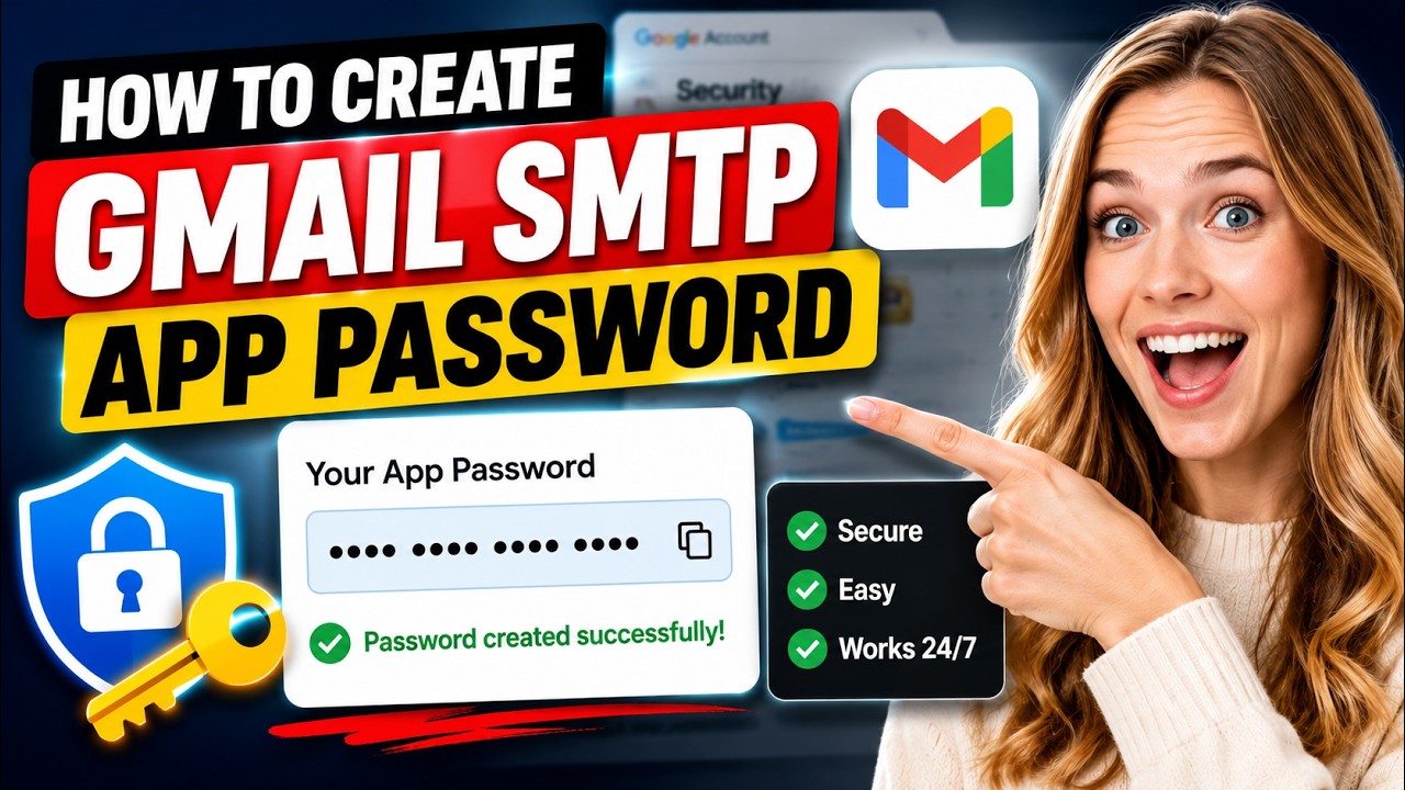 How To Create Gmail Smtp App Password Full Guide | Gmail SMTP Server
