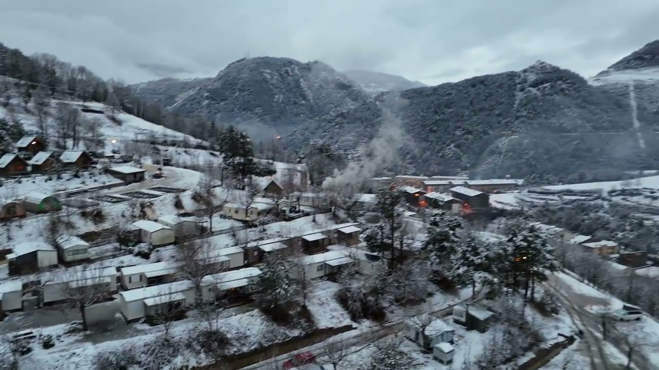 Nevada del 9/3/24 a Ribes de Freser. A vista de dron. (III) Cortesia de O.Silva (@landosilva_)