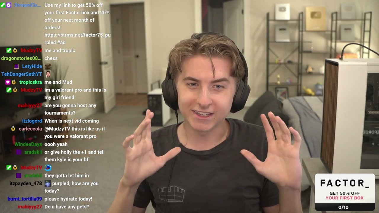 PURPLED VOD - haircut stream face reveal (talking about vidcon)