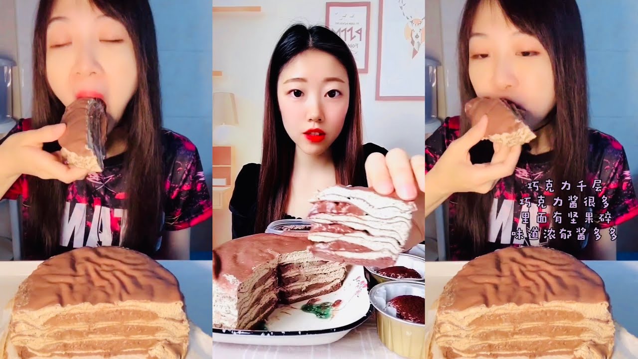ASMR CHOCO CREPE CAKE *Chocolate series* Mukbang |먹방 | 饮食表演 | การแสดงการกิน| 食事ショー |Eating Sound
