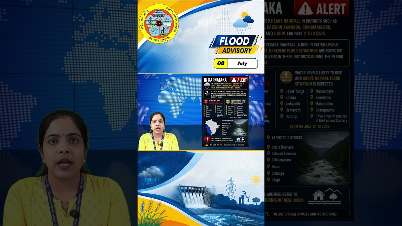 🚨 Karnataka Flood Alert | Heavy Rain & Rising River Levels | 8&ndash;10 July