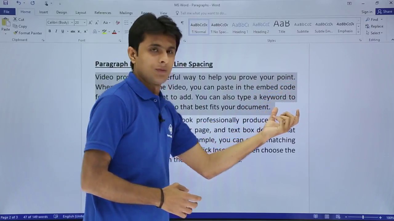 MS Word - Paragraphs Formatting in Microsoft Office