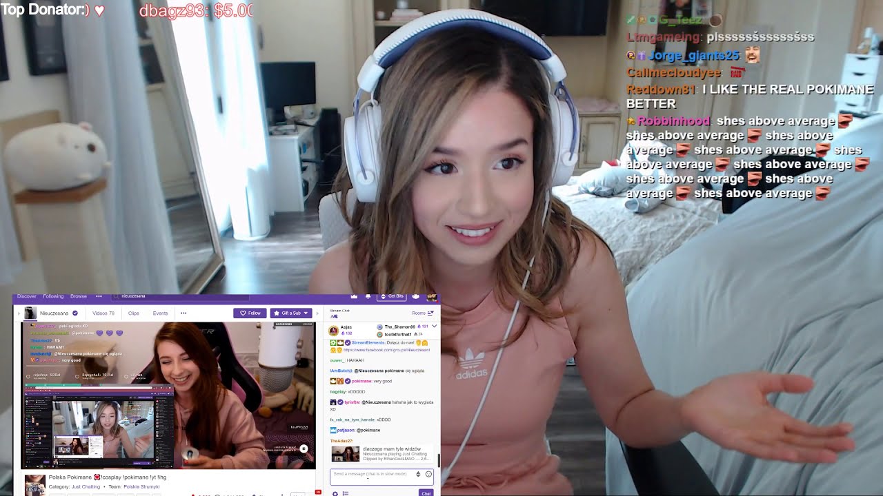 Pokimane reacts to Polish Pokimane Cosplay