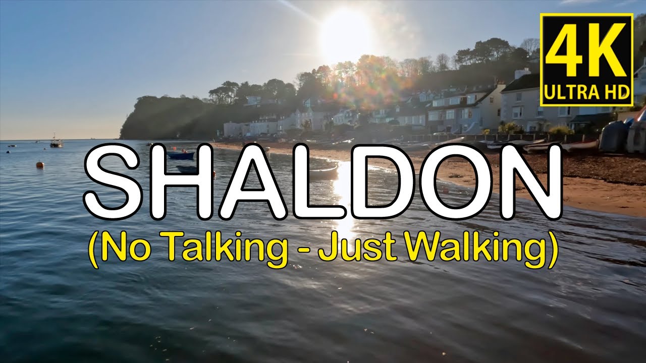 English village of Shaldon in Devon UK England Walking tour 4K winter (No talking just walking)