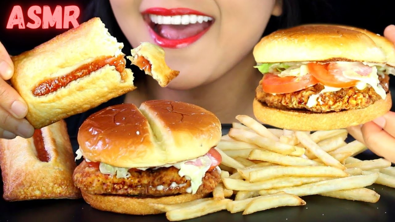 ASMR McDonald's Deluxe Crispy Chicken Sandwich and Guava Cream Pie EATING SOUNDS MUKBANG NO TALKING