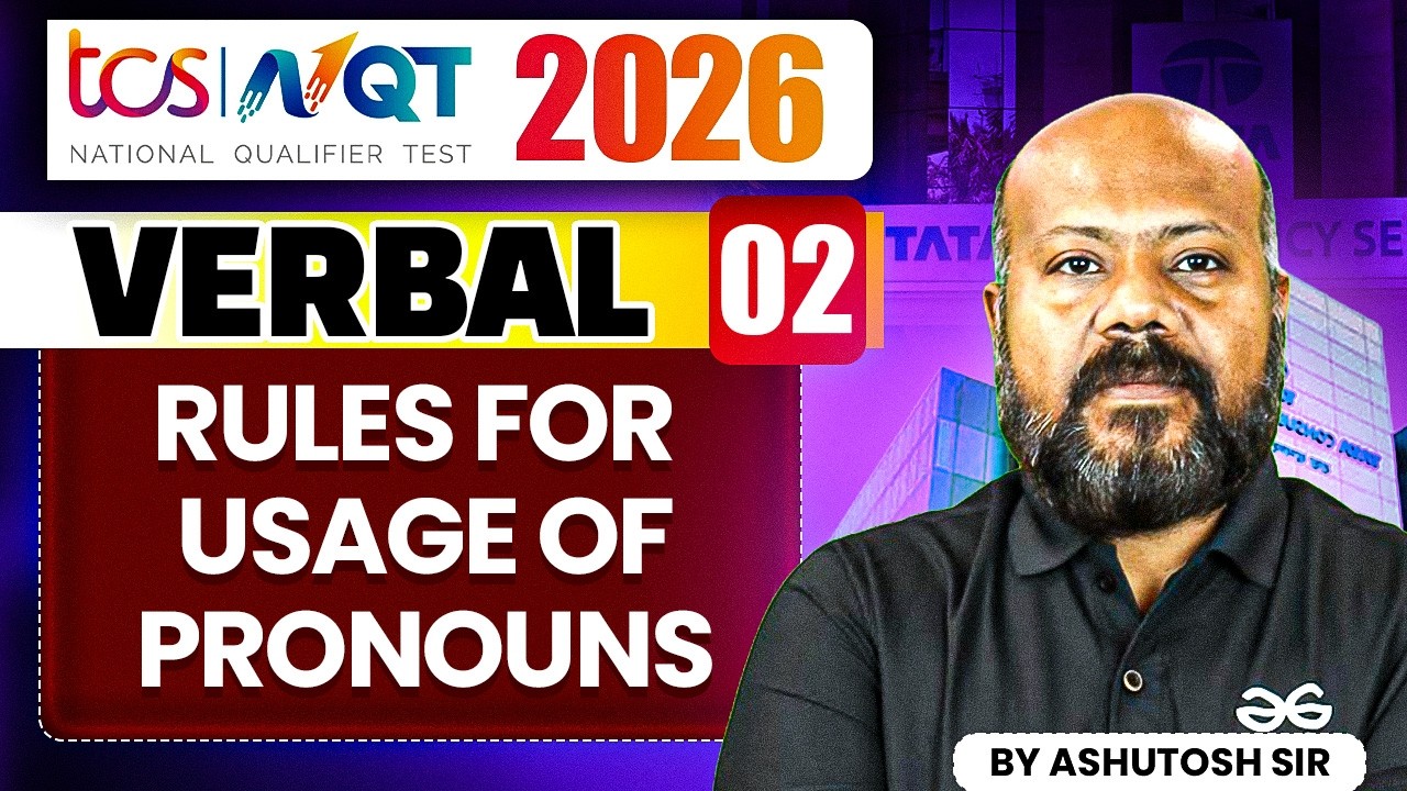 TCS NQT 2026 | Verbal 02 | Rules For Usage Of Pronouns | TCS NQT Preparation