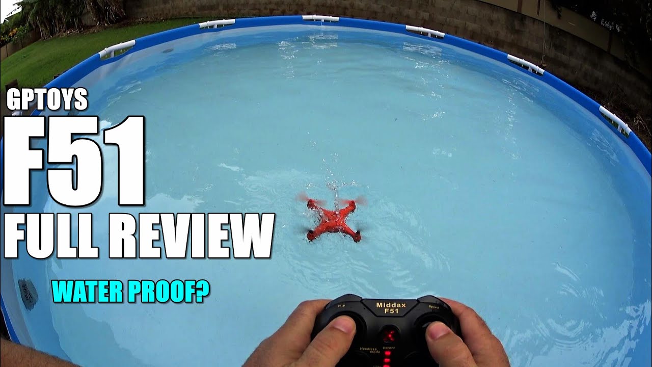 GPTOYS F51 Waterproof Camera Drone - Full Review - [UnBox, Inspection, Setup, Rain Flight/Pool Test]