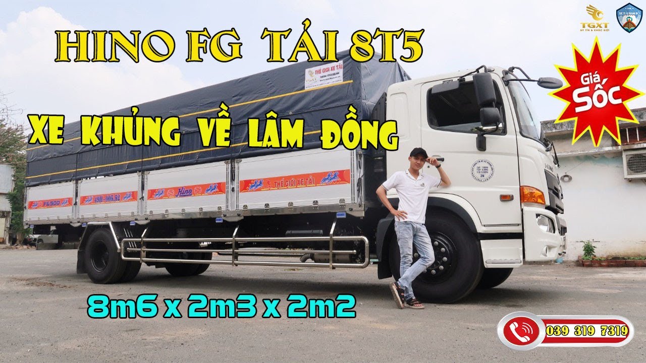 Gi&aacute; Xe Tải Hino FG 8.5 Tấn | FG8JT7A 8T5 Th&ugrave;ng Bạt K&egrave;o Đ&agrave; Lạt | Đẳng Cấp Xe Tải L&acirc;m Đồng