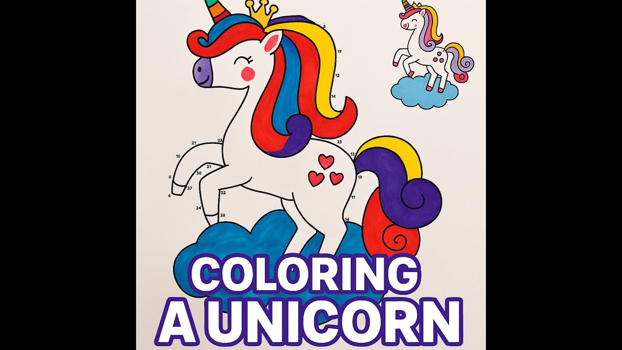 Coloring a Magical Unicorn | Fun and Easy Unicorn Drawing for Kids