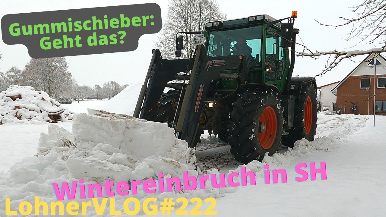 LohnerVLOG#222 Wintereinbruch in SH, Fendt Xylon 524 schiebt sich durch I KSM Heizung reinigen