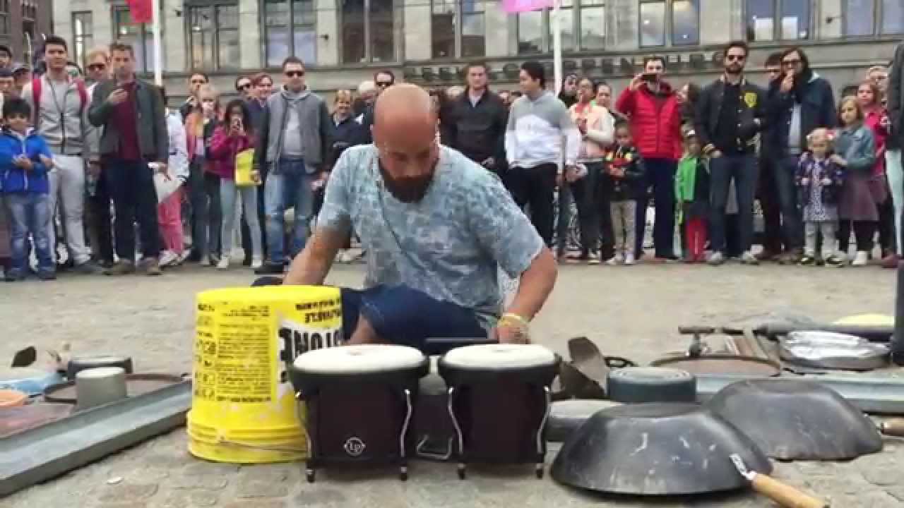 Incredible drummer in Amsterdam © #trash  rave techno Dario Rossi Drummer