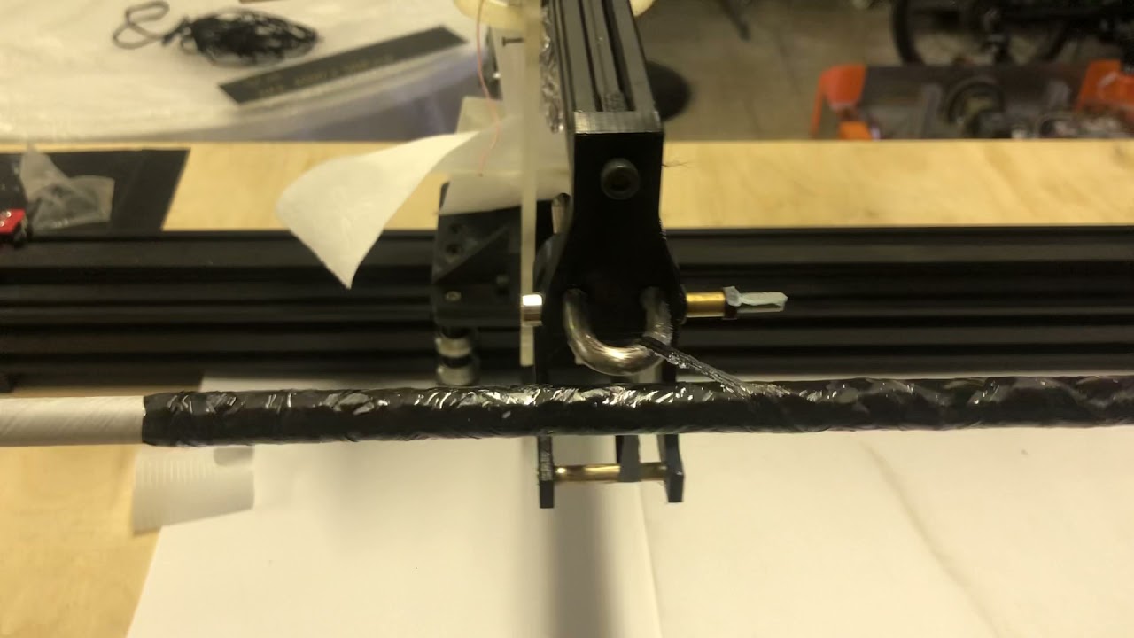 Making carbon fiber tube. Filament winding process