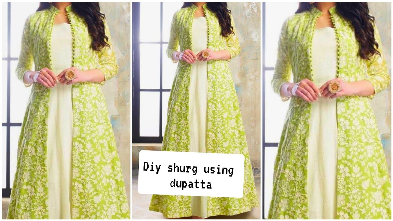 DIY Long Shrug From Old Dupattas/Sarees/Leftover Fabric In Just 5 Minutes|Reuse old Saree/Dupatta