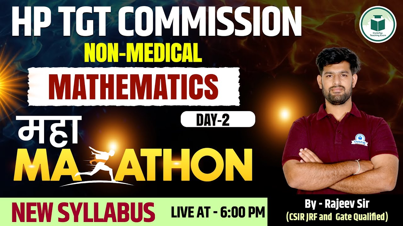 HP TGT Medical Maths Maha Marathon 2026 | Complete New Syllabus Class | Rajeev Sir | Civilstap