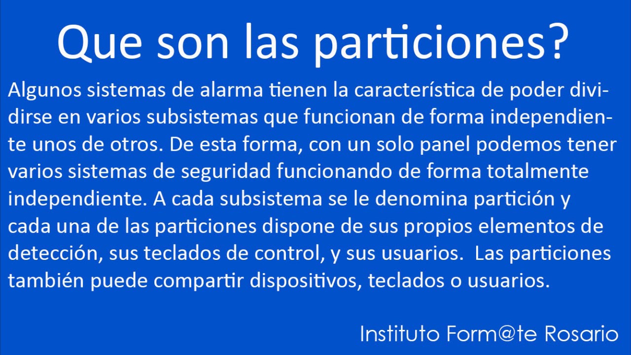 Teclados y particiones en alarmas - 2021