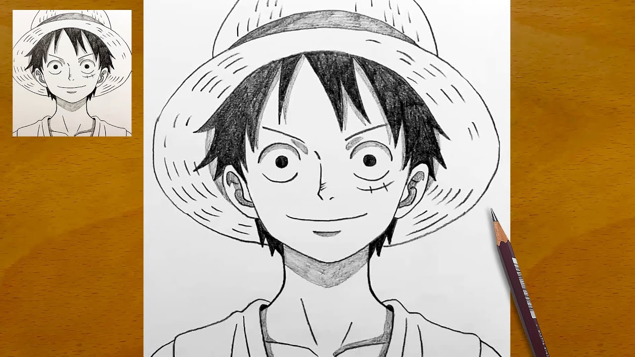 Рисование Монки Д. Луффи шаг за шагом | Простой эскиз по One Piece для начинающих