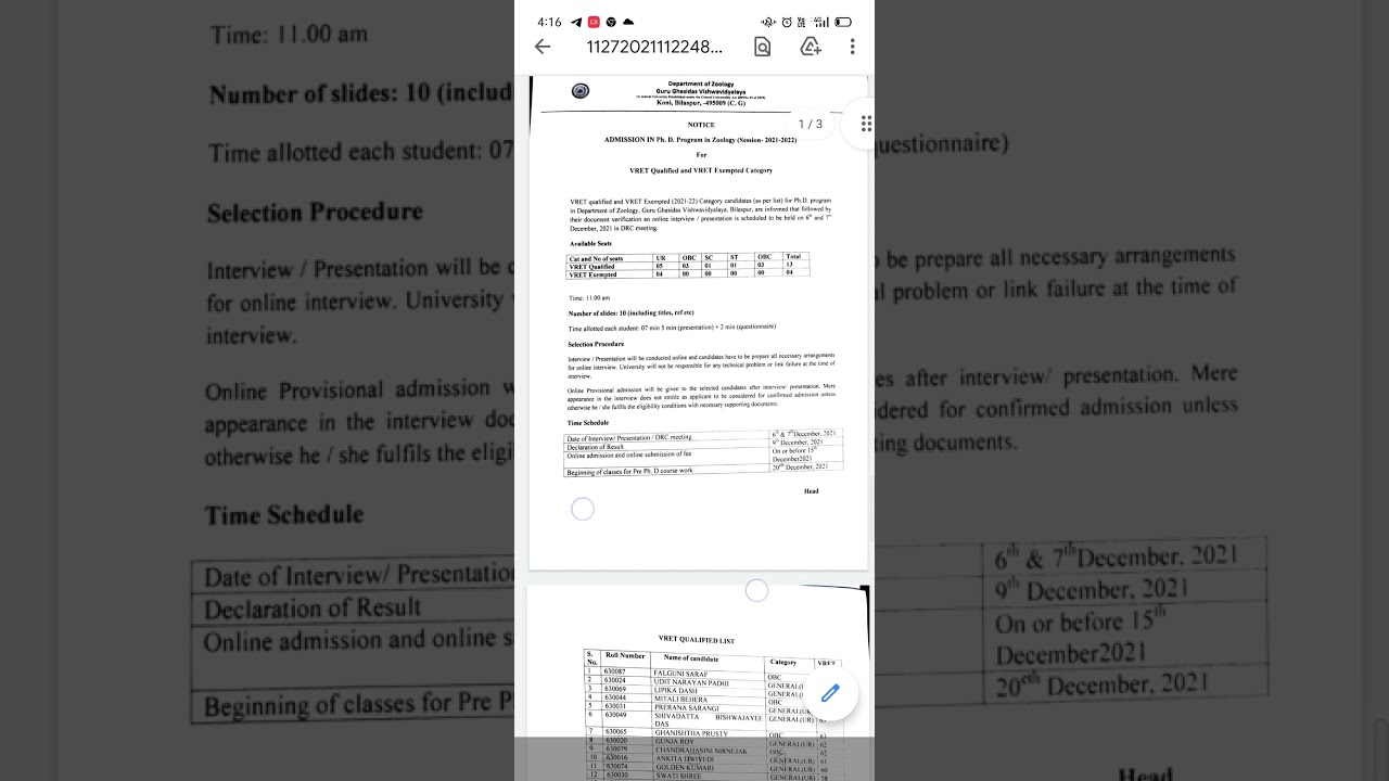 GGU Zoology interview information ℹ️ latest