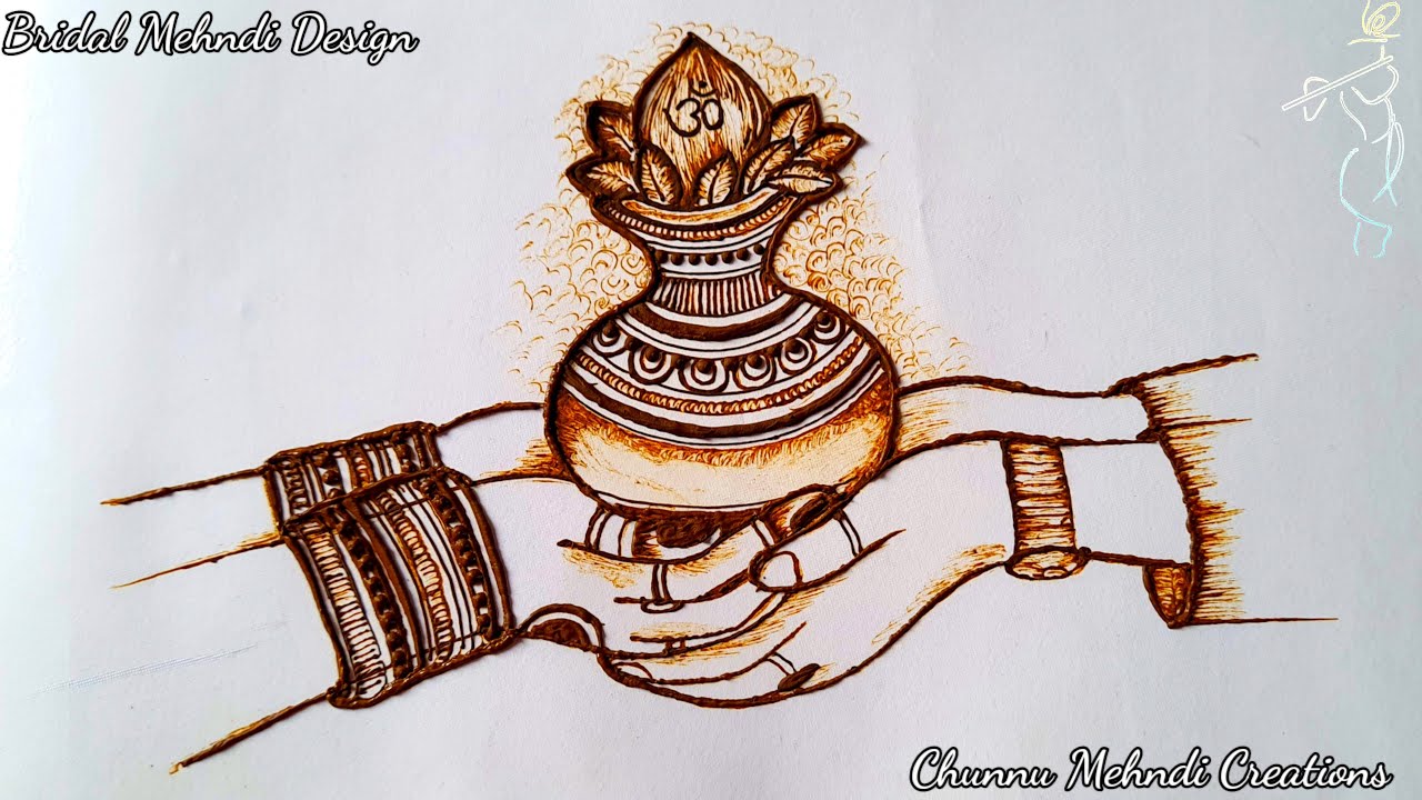 Kalash Mehndi Design || Learn how to make Kalash in bridal mehndi ||