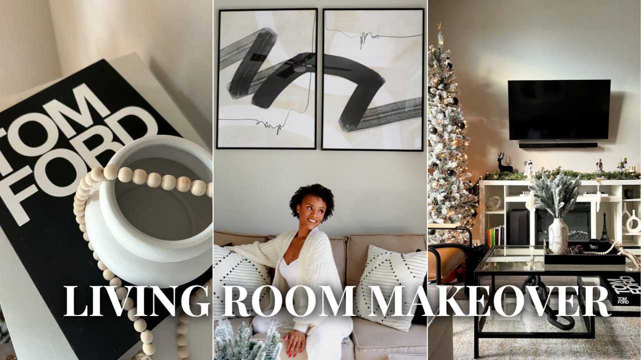 Living Room Makeover & Tour | Modern Black Living Room Decor | Beautifully Syndie
