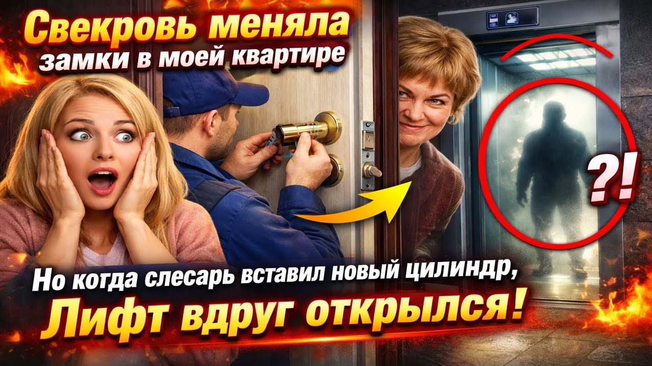 СВЕКРОВЬ МЕНЯЛА ЗАМКИ В МОЕЙ КВАРТИРЕ  НО КОГДА СЛЕСАРЬ ВСТАВИЛ НОВЫЙ ЦИЛИНДР, ЛИФТ ВДРУГ ОТКРЫЛСЯ