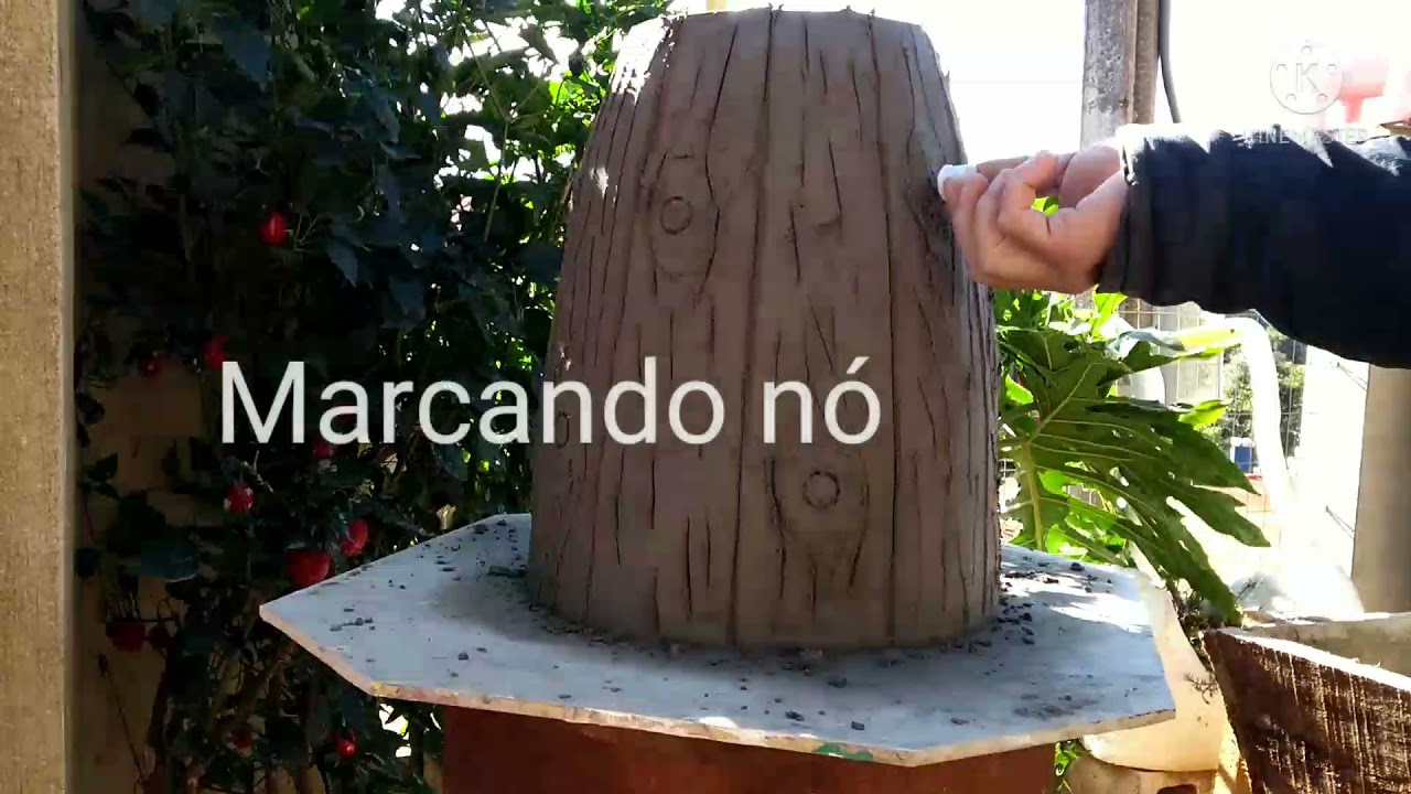 COMO FAZER VASO CIMENTO IGUAL MADEIRA  😀