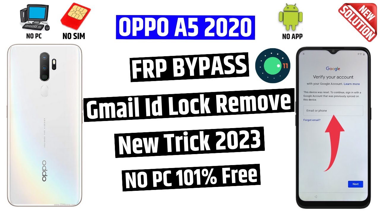 OPPO A5 2020 Frp Bypass 2023 | Android 11 |  OPPO Cph1933 Google Account Bypass (No pc)