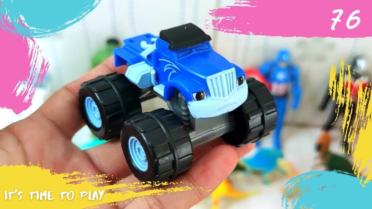 Collect Toys: Darington Blaze the Monster Machines, Jurassic World Evolution T-Rex, Captain America