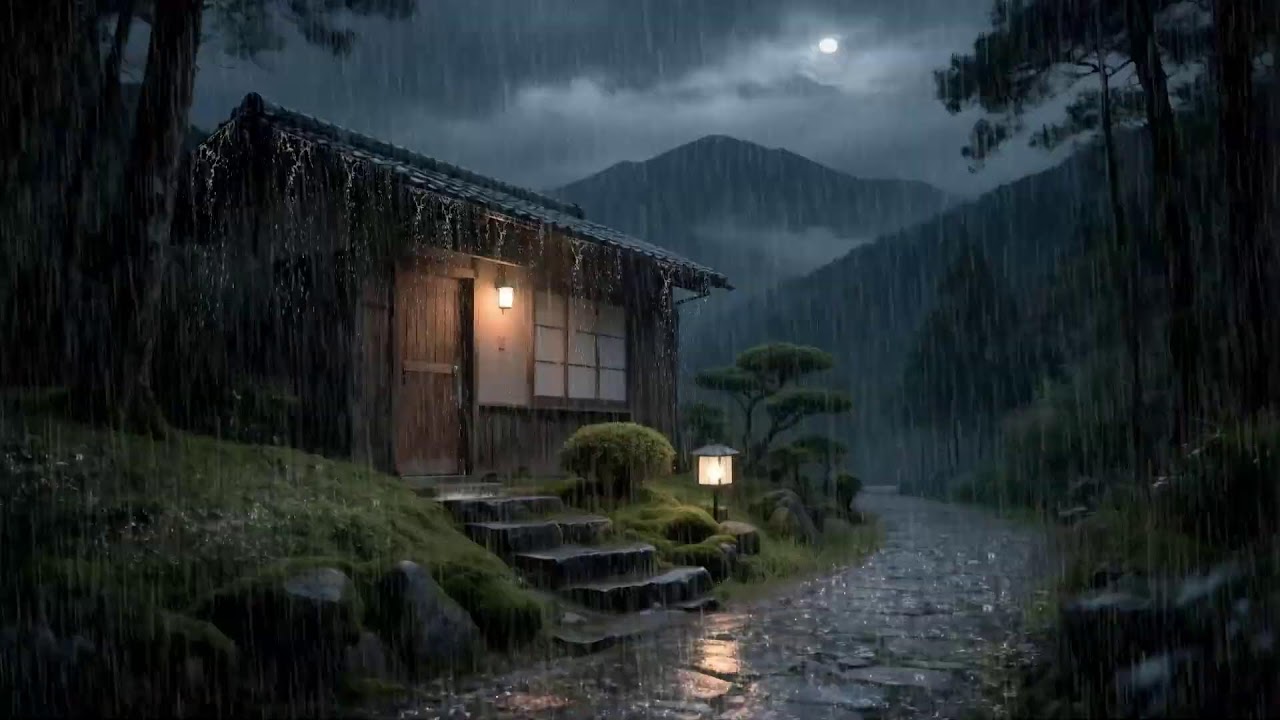 Quiet Reflections 🌧️ Rain Sounds Surrounding Wooden House for Deep Sleep Focus 🌿