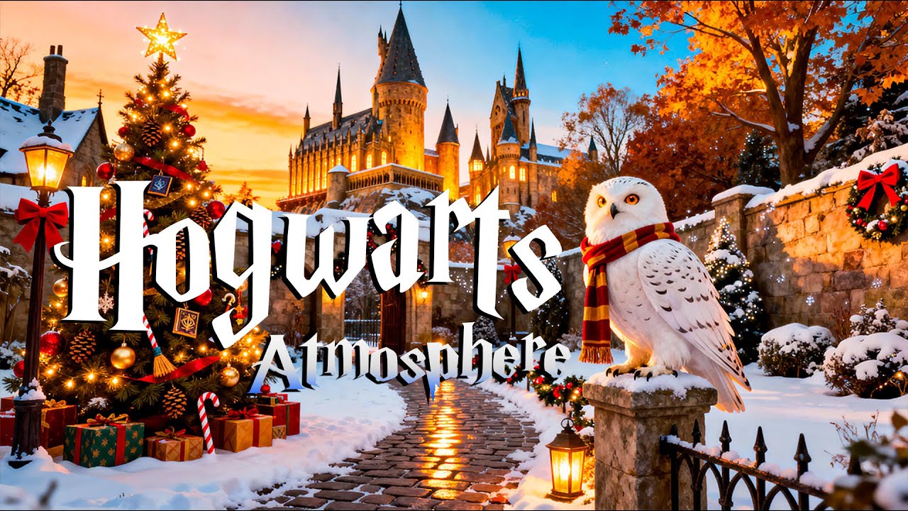Hogwarts Christmas Sunrise ✨ Cozy Harry Potter Piano Music & Magical Winter Atmosphere