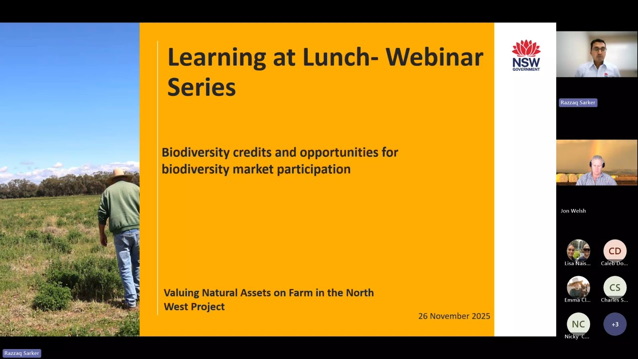 Biodiversity market participation - 'Managing natural assets on farm' webinar series