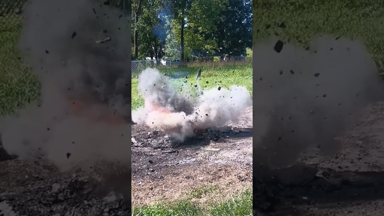 Exploding a Spray Paint can in a fire.  